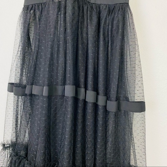 Gianni Bini Black Mesh Ruffle Midi/Maxi Dress Small - Picture 5 of 11